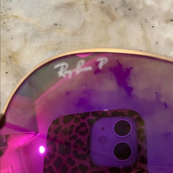 Ray-Ban Women's Gradient Pink and Gold POLARIZED Aviator Sunglasses - Picture 6 of 10